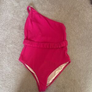 Pink One-Shoulder Swimsuit
